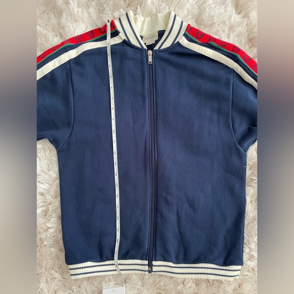 Gucci Blue Sweatshirt with zipper Kids size 10 - Picture 5 of 9